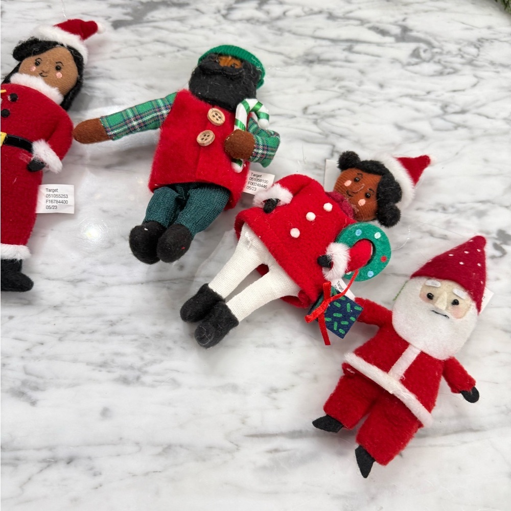 NWT Festive Christmas People Plush Ornament Set - Red, Green, White - Picture 2 of 3